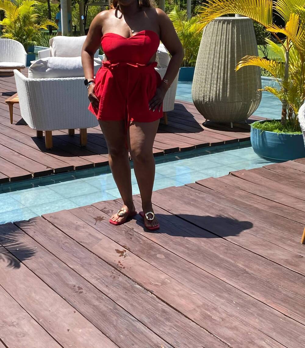 NEW GOOD TIME USA laila romper in red